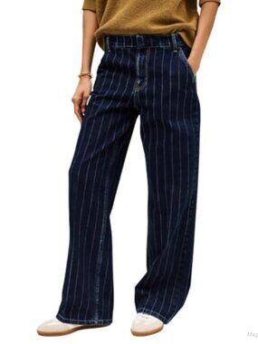 ba&sh Recchi Straight Leg Jeans 100% Cotton Mid Rise Five Pocket